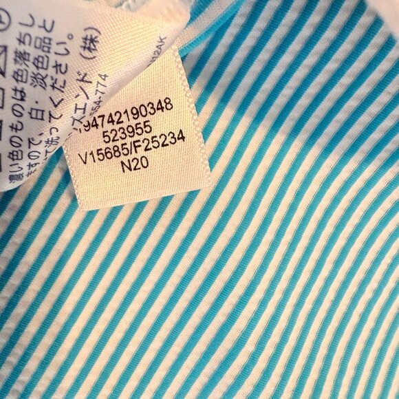 12 Lands End Blue Seersucker Knit 2 Piece Tankini Skirt Swimsuit Underwire Top - Picture 13 of 13